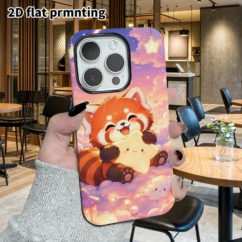 Phone Case: 2D Flat Design Suitable for iPhone 18 17 16 15 14 13 Pro Film Protective Case, Couple Style, Cloud Little Panda, Christmas and Halloween G