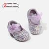 Spring Princess Soft Sole Leather Shoes for Toddlers - Crystal Sequin Flats