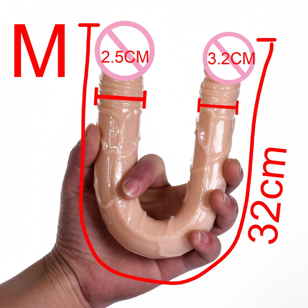 Double Head Dildo Big Penis Anal Plug Huge Vaginal Stimulator Sex Toys for Lesbian Couples Gay Realistic 44cm Dildo Long Jelly