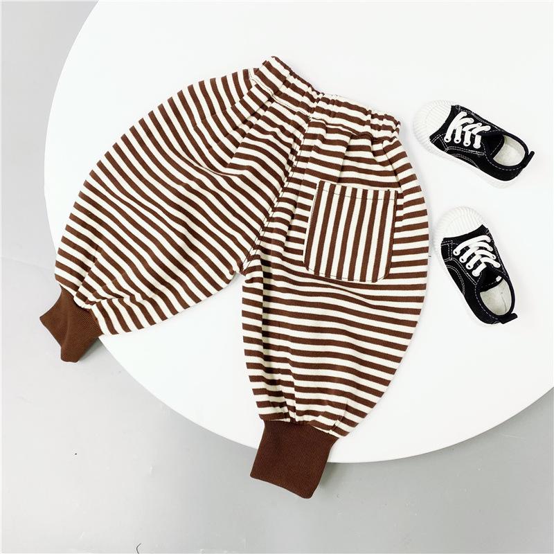 Kids' 2024 Korean Striped Harem Pants - Spring Mid-Waist Trend for Small & Medium Children