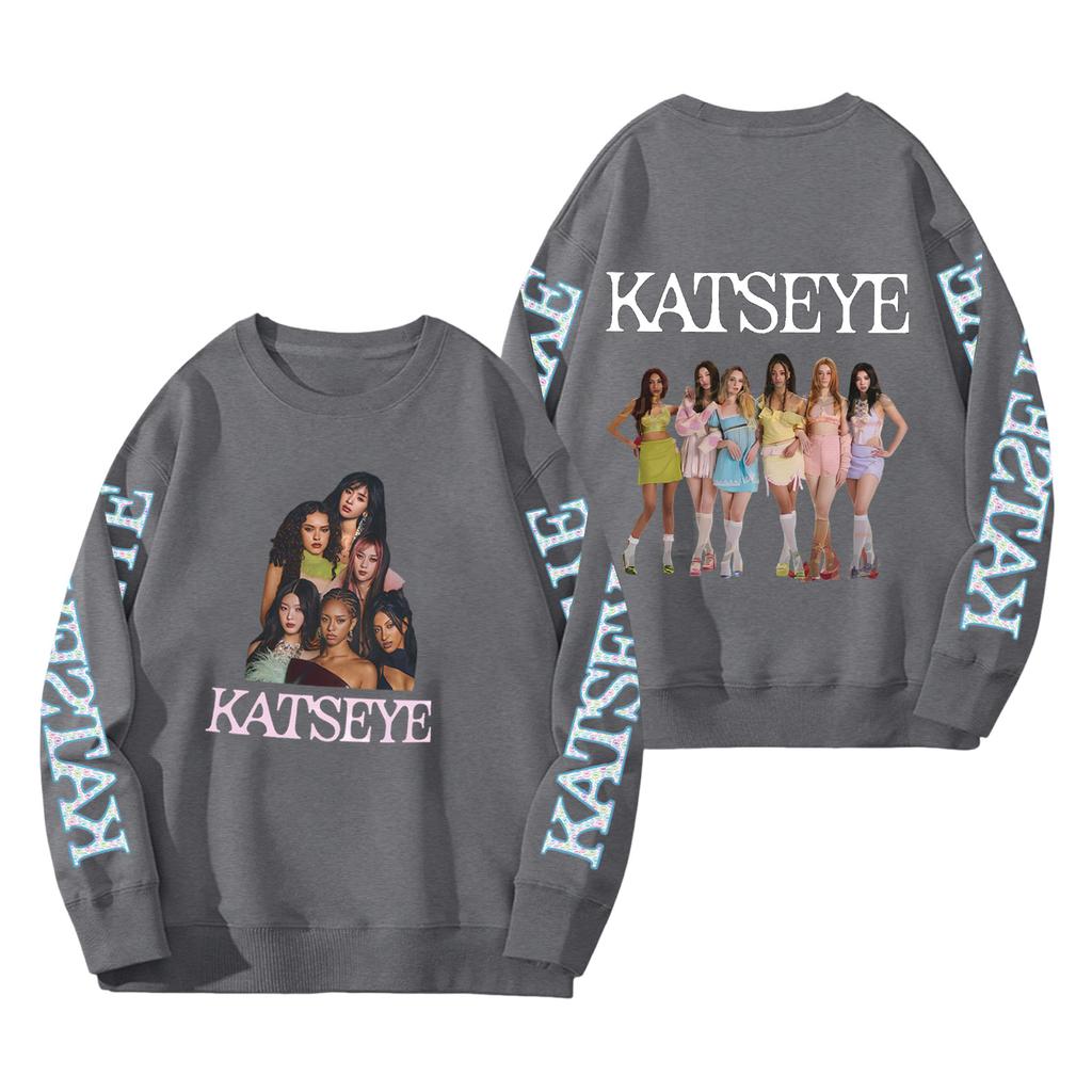 Women's Fashion Long Sleeve Print Round Neck Loose Pullover Sweater Top