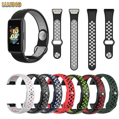 Curea de ceas din silicon pentru curea Huawei Band 7 Curea de schimb de culoare dublă, respirabilă.