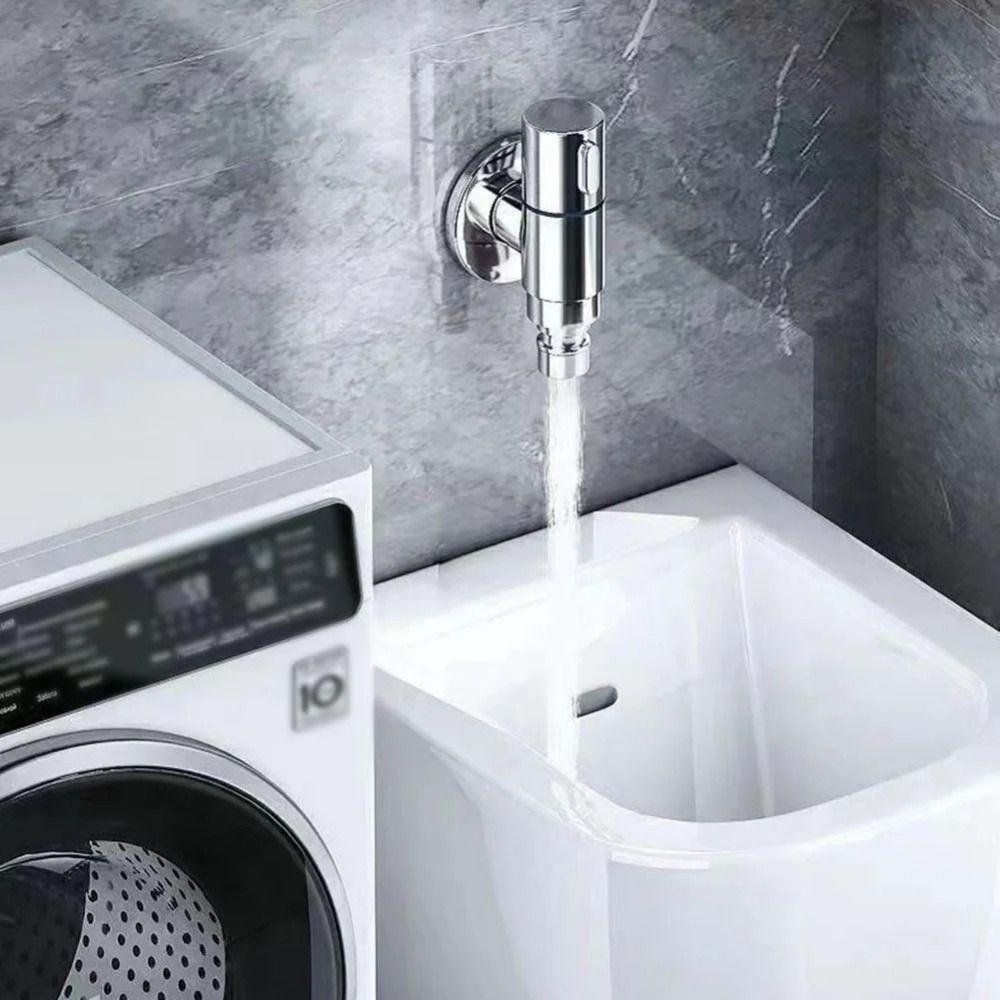 G1/2 Washing Machine Faucet Quick Opening Small Space Faucet Stainless Steel Water Tap  Bathroom