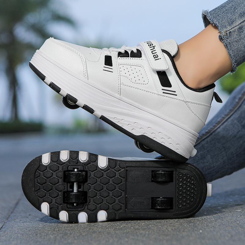 New Retractable Four-Wheel Roller Skates for Adults & Students - Double Wheel Flying Shoes for Men & Women