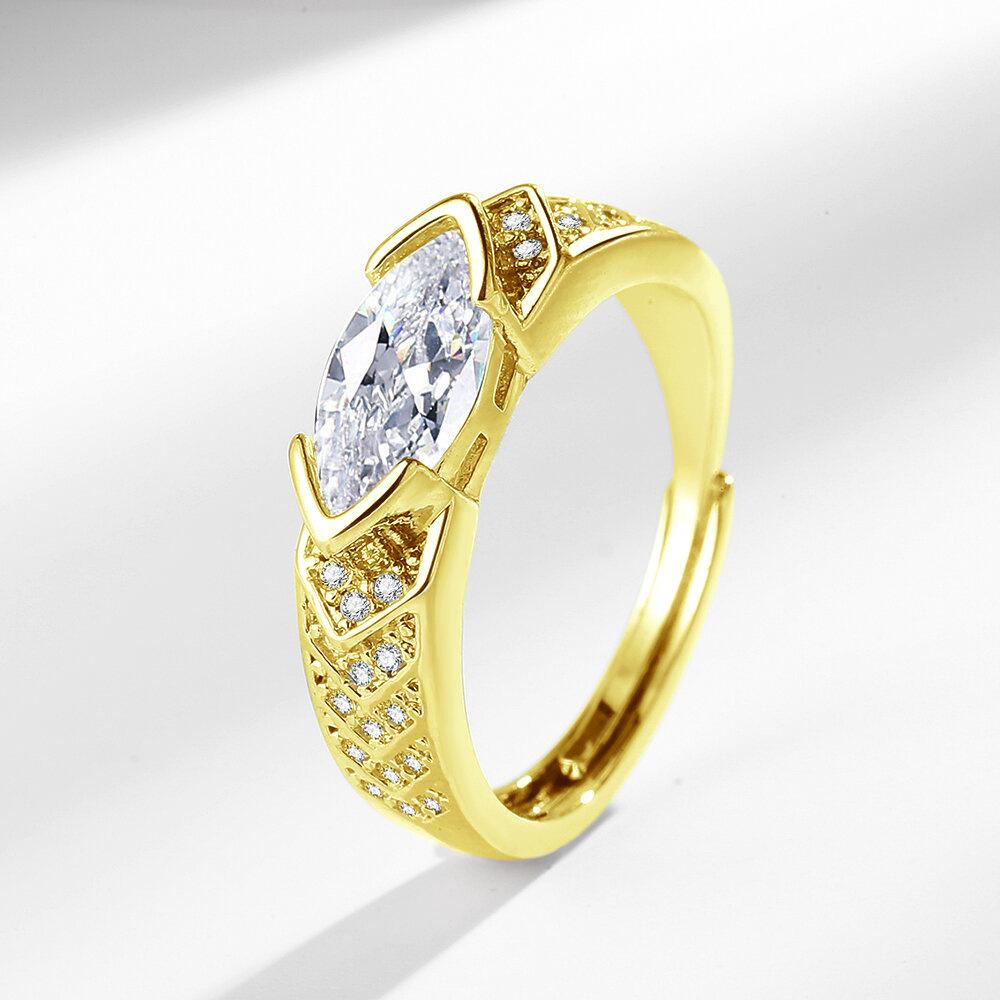 2026 Light Luxury Open Temperament Horse Eye Zircon Ring Female Tide Super Fairy Index Finger Ring