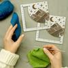Wooden DIY Knitting Board with Stitch Markers - Square Handcrafted Yarn Tool for Weaving Art, Durable Craft Gift Set