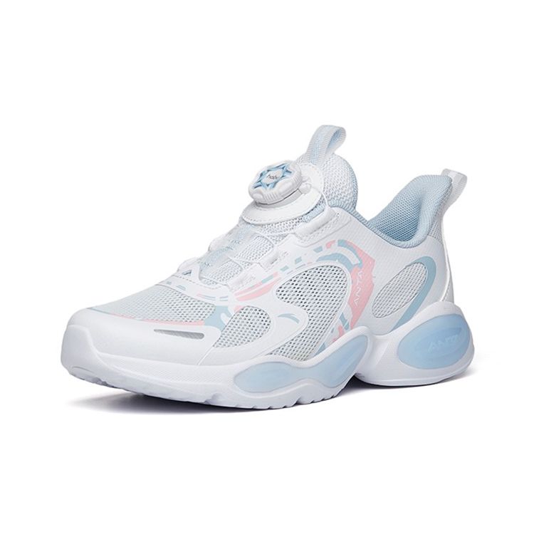 Anta Youth  Non-Slip Shock Absorbing Wear-Resistant Low-Top Running Shoes Kids sneaker White Blue 322225503-1