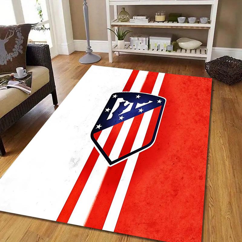Club Atletico De Madrid2 Flannel Pattern Square Carpet,Area Rug,Carpet Rug for Living Room Bedroom Sofa Playroom Decor,Non-slip Floor Mat