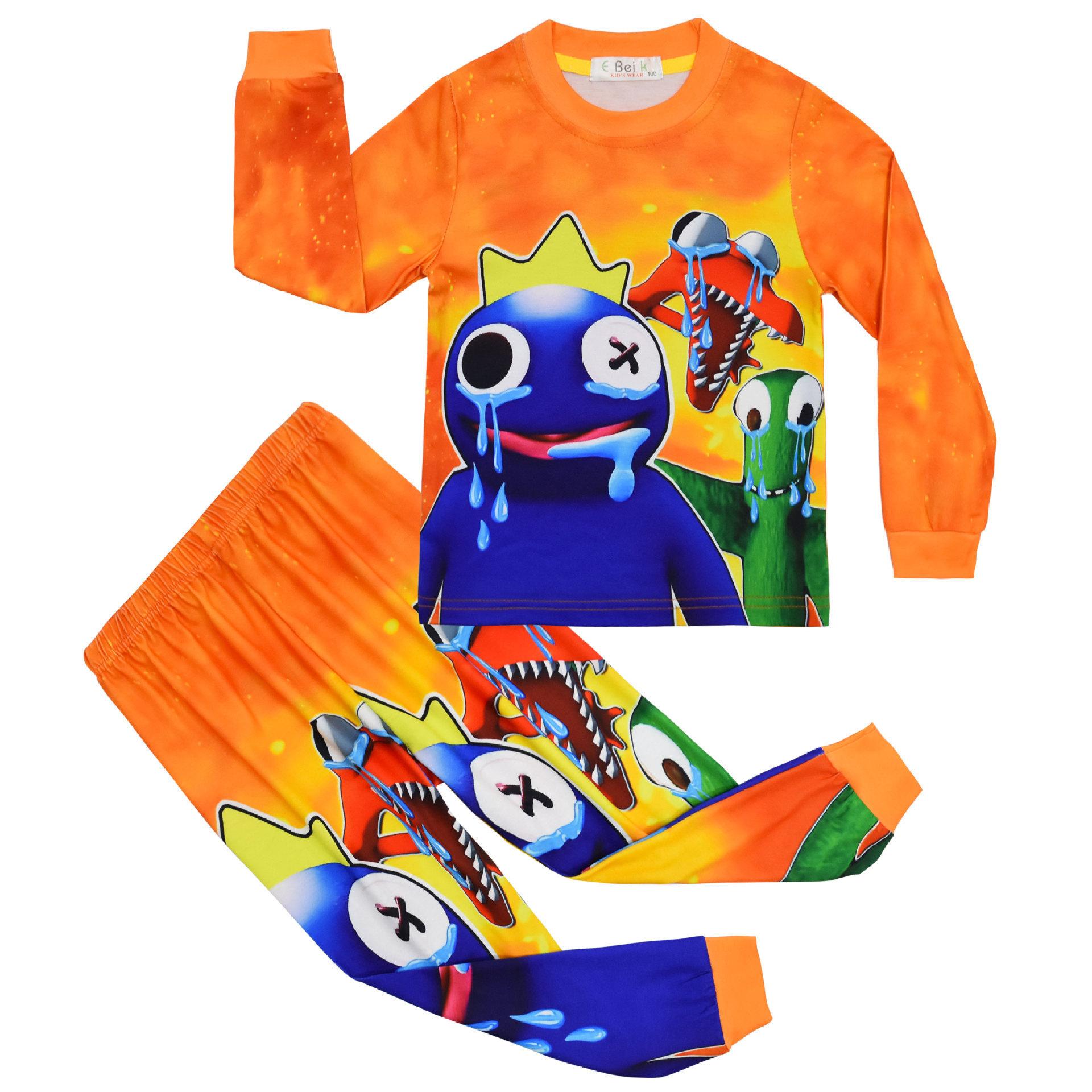 Long-Sleeved Set, Cartoon Digital Printing Clothing, Medium And Large Boys  Long-Sleeved Loungewear Set 7075 110
