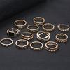 Exaggerated Punk Style Metal Ring Star Black Ring 13-piece Set