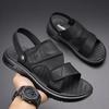 FashionNew Men's Sandals Summer Non-slip Wear-resistant Leather Men's Beach Shoes Fashion Casual Male Slippers