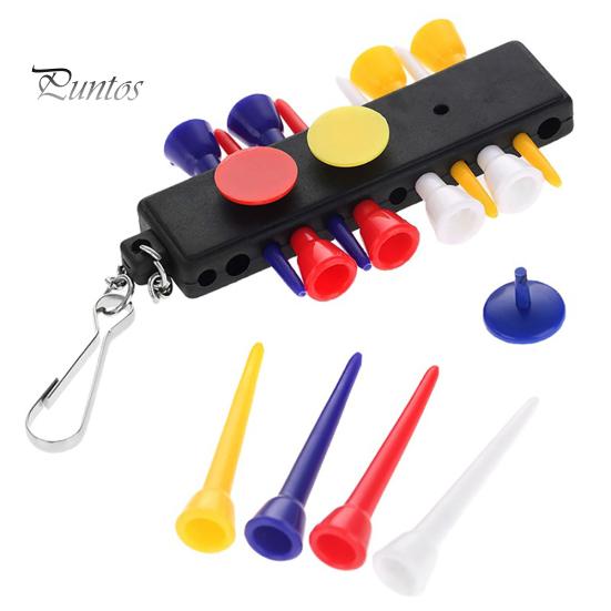 1 Conjunto Porta-Tee de Golfe de Plástico Porta-Chaves com 3 Marcadores de Bola Acessório