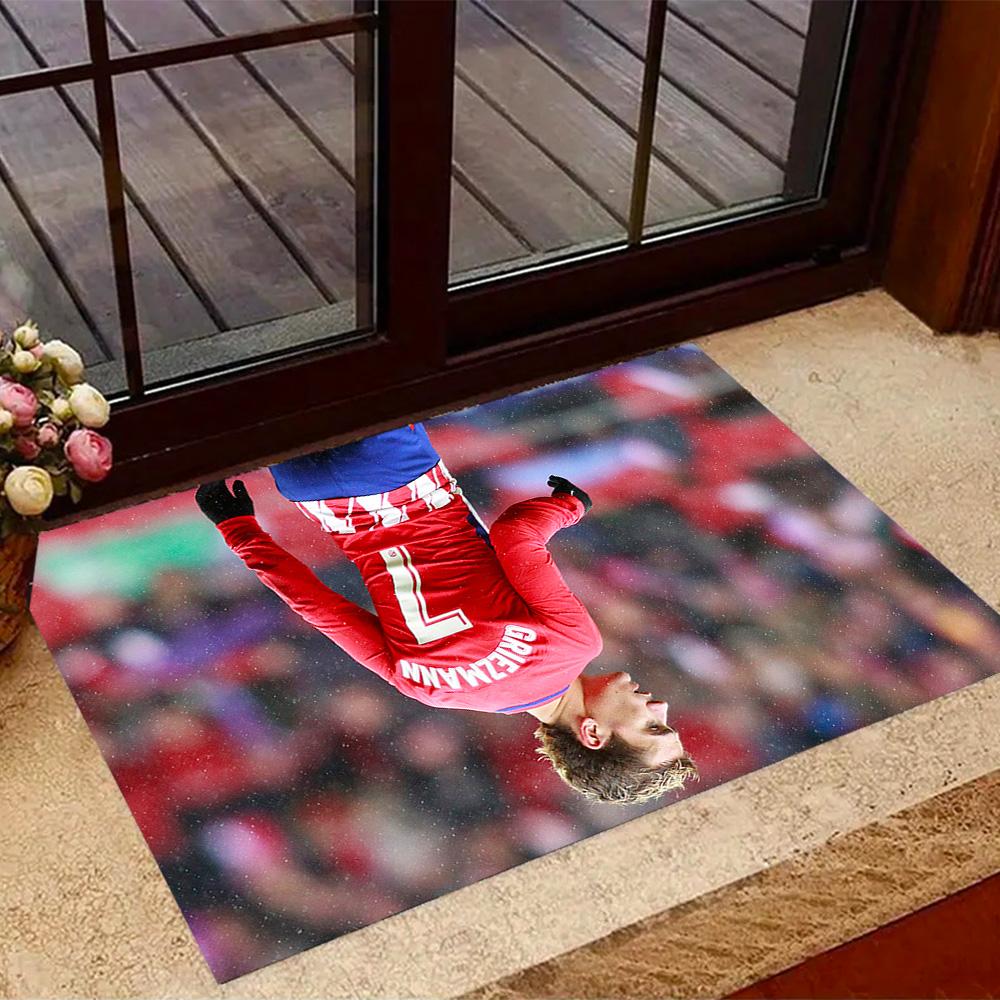 Atletico Madrid Player Floor Rug Office Rug Perfect for Outdoor Game Room Kitchen Bedrooms Anti-slip Rug Anime Office Decor Perfect Gift for Women/Men