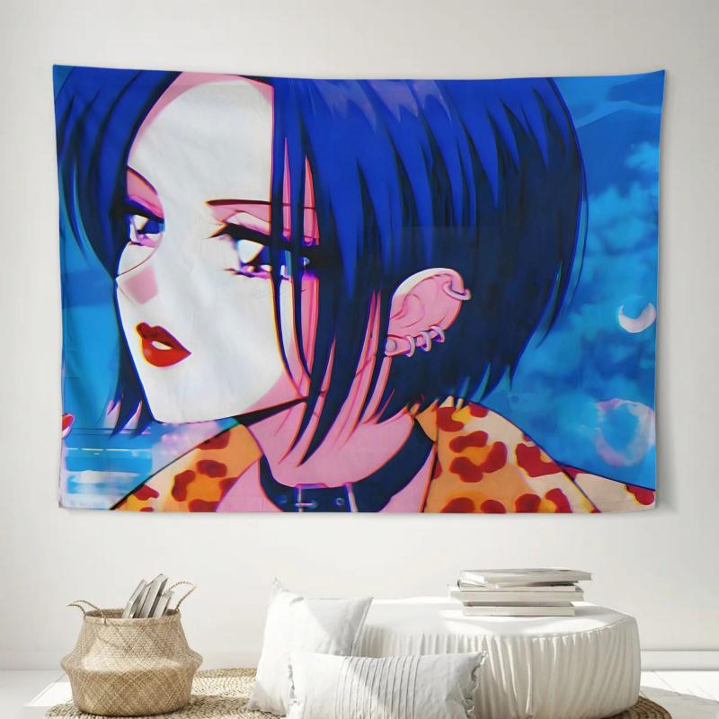 VIKAMA Retro Anime Girl Tapestry 90s Nostalgic Aesthetic Wall Hanging For Bedroom Otaku Corner And  Study Space