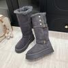 Maillard Tall Tube Two Wear Snow Boots Women's 2025 Winter Thick-soled Boots Belt Buckle Velvet Thermal Cotton Boots