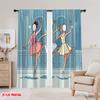 2Pcs,2D Plane Printing Curtains&Window Treatment Female Dance Polyester Easy Install (Without Rod) Room Decor Use For Bedroom,
