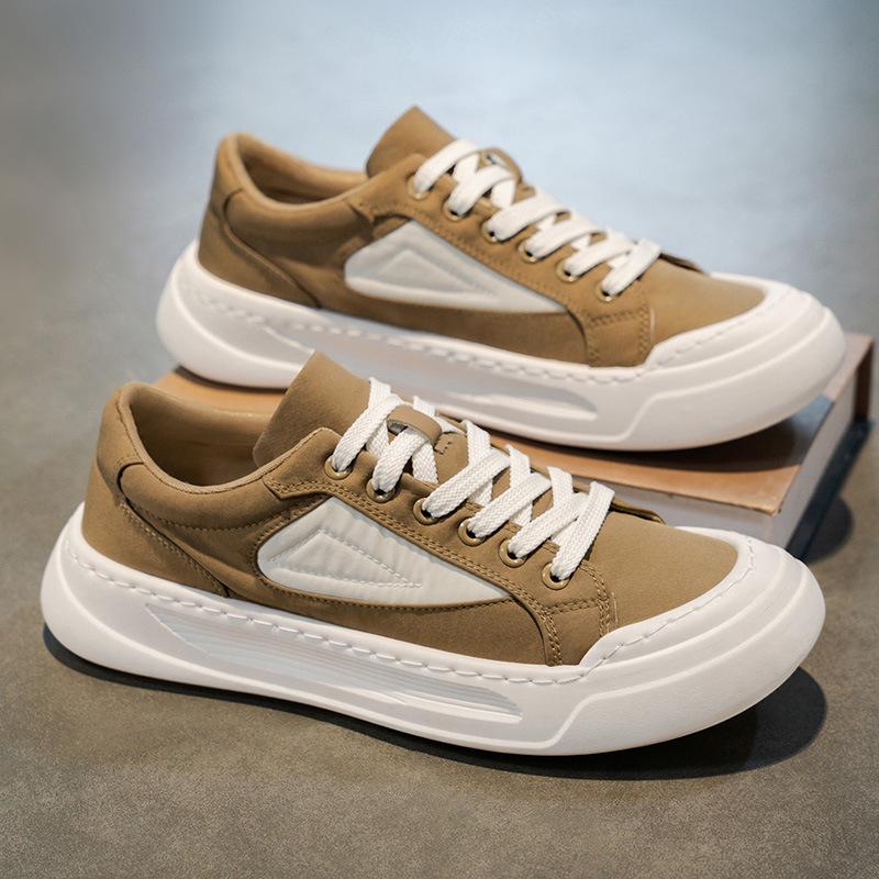 Trendy men's Hong Kong style canvas shoes, new summer breathable, lightweight, thick-soled height-increasing versatile student sports and leisure bo