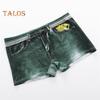 Herren-Boxerunterwäsche, mittelhoher Schnitt, Imitation von Jeans mit 3D-Druck, Shorts, Slips, elastische Wraps, U-konvexe Höschen