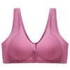 Plus Size Front Closure Wire-Free Push-Up Bra with Side Support for Mature Women