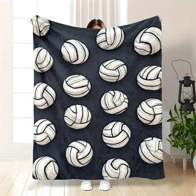 Volleyball-Themen-Flaneldecke | Weicher Ganzjahreskomfort | Perfekt für Sofa, Bett, Studentenwohnheime, Sporträume
