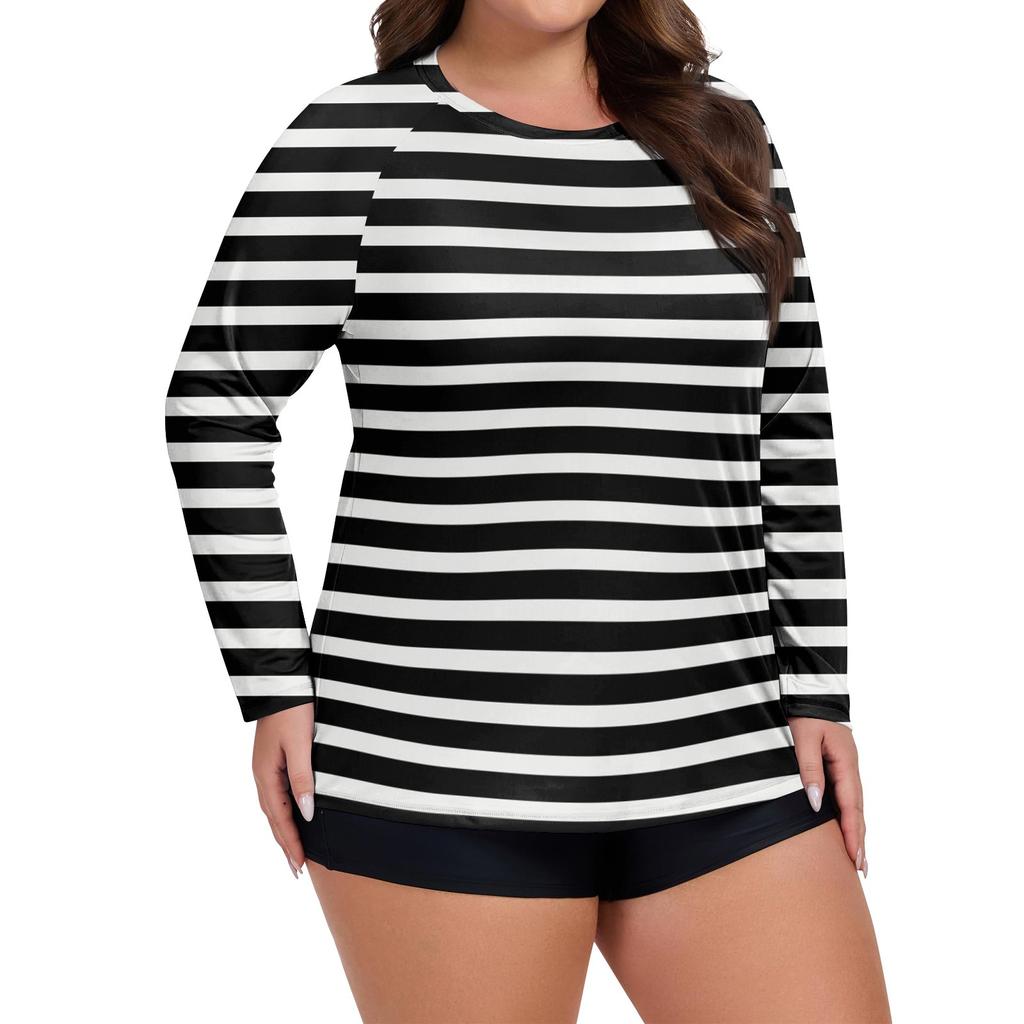 Women's Print Large Size Long Sleeve Swimsuit Sun  Jacket Quick Dry Hiking Top