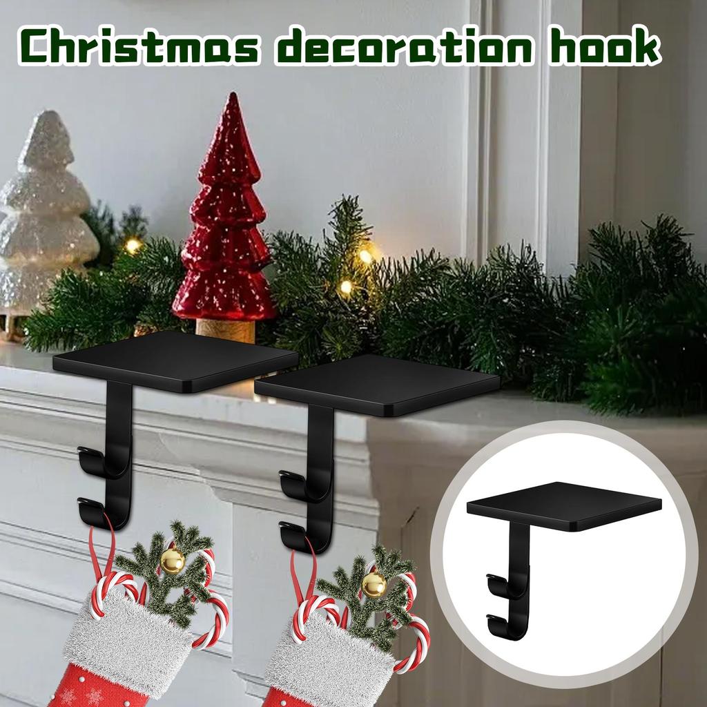 Ristmas Hook Metal Heavy Fireplace Decoration Hook Christmas Bracket Base Hook