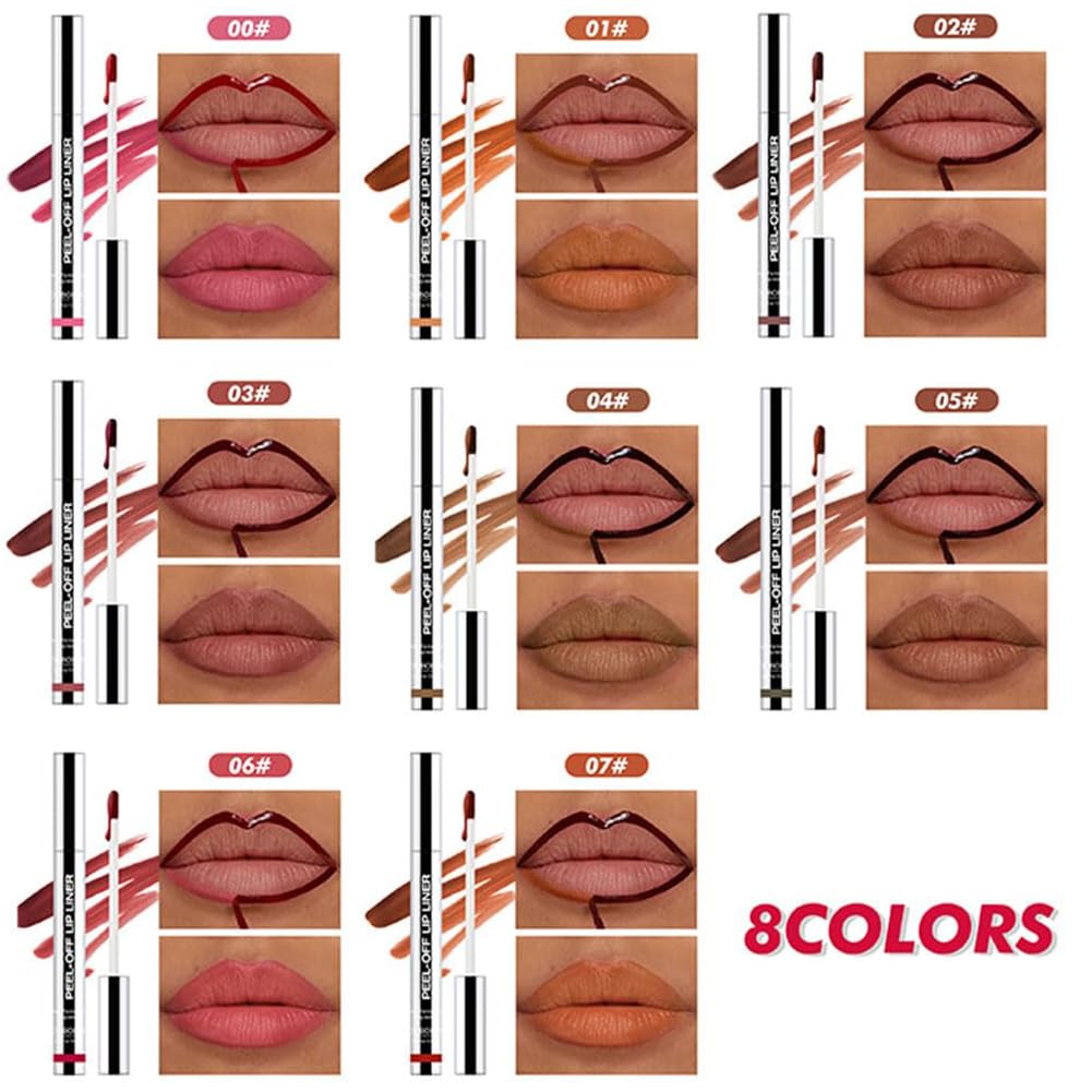 [Popular on TikTok] Peel-off Lip Liner - Long-lasting Stain, Day & Night Eyeliner - Waterproof and Sweatproof, Long-lasting Color, Smudge-free, No