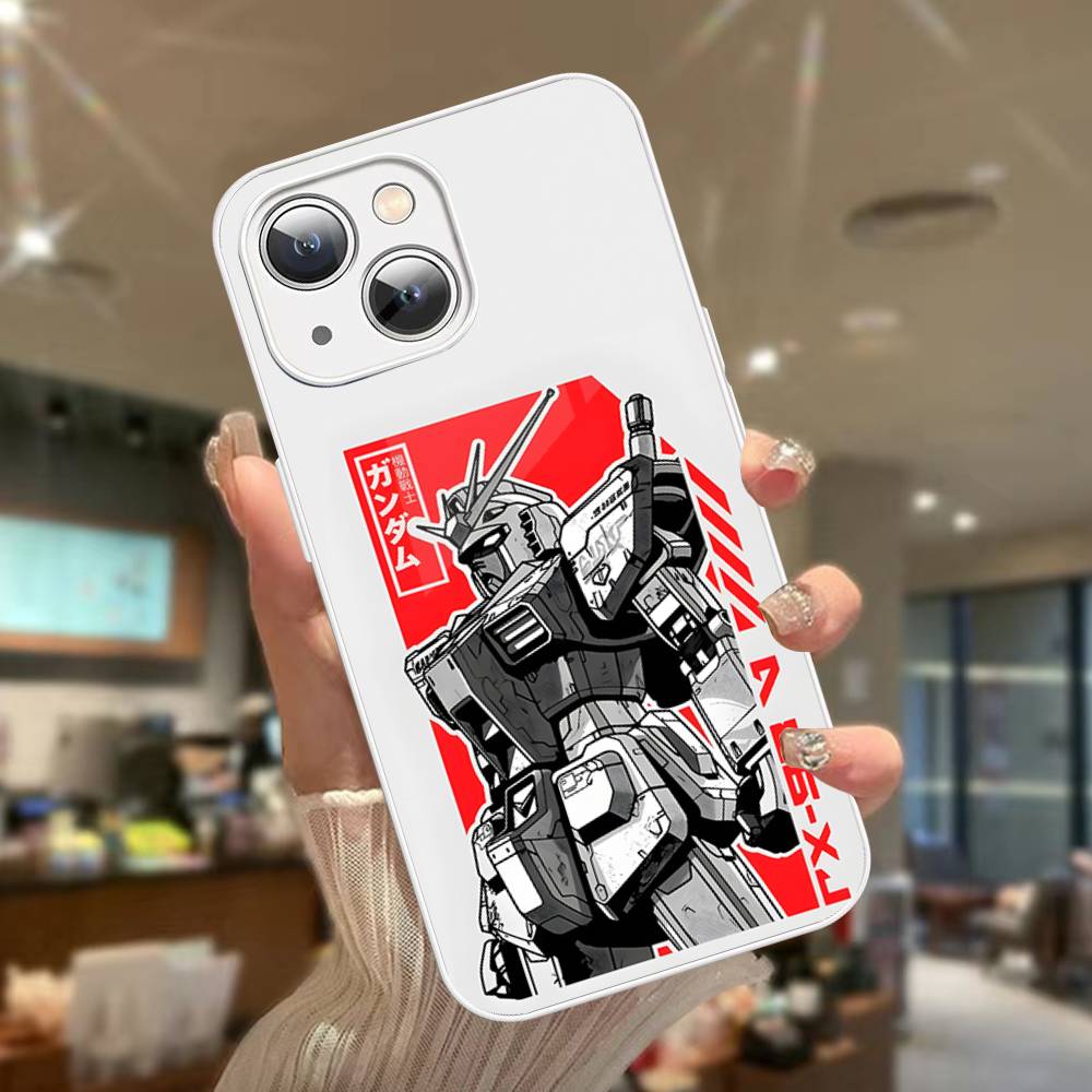 Cartoon G-Gundams For IPhone 14 13 12 Mini 11 Pro XS Max X XR 14 Plus Tempered Glass Cover