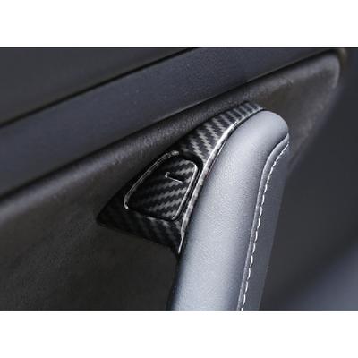Carbon Fiber Door Lock Switch Frame Cover Trim For 2018- Tesla Model 3  8pcs