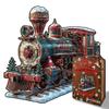 Weihnachtszug Puzzle Spielzeug Holz Speziell geformtes Puzzle Spiel Sparschwein Dekompressionspuzzle