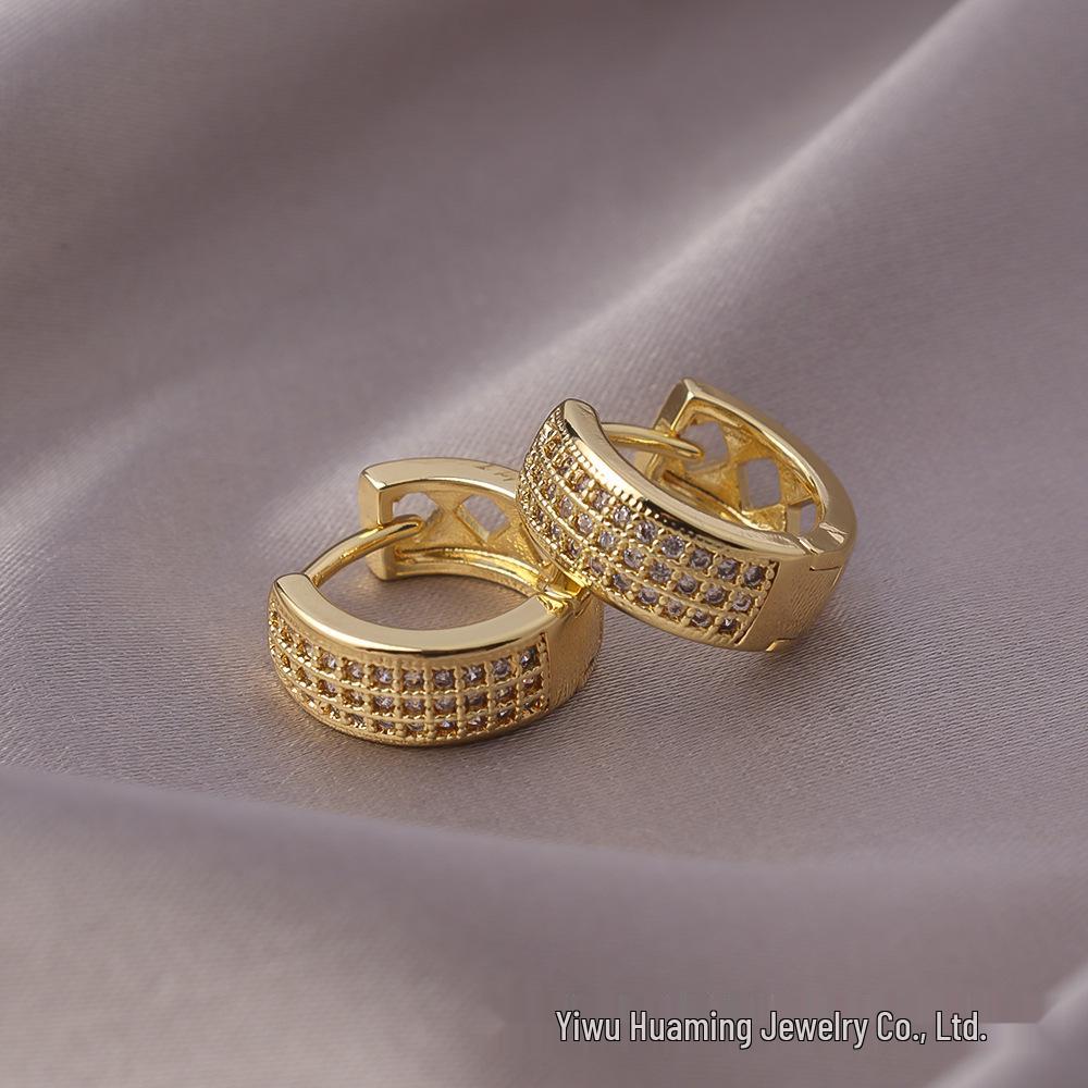 French Light Luxury Zircon Diamond Stud Earrings - Versatile & Trendy Styles