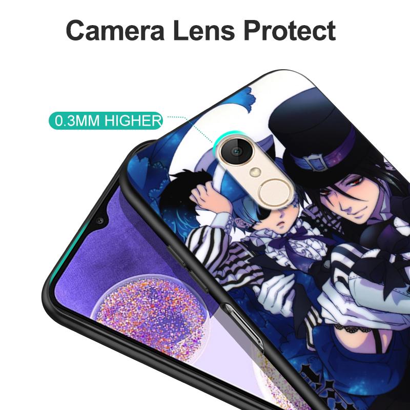 Black Tpu Case For Xiaomi Redmi 5 5plus 6 6a 7 7a 8 8a Back Cover Black Butler