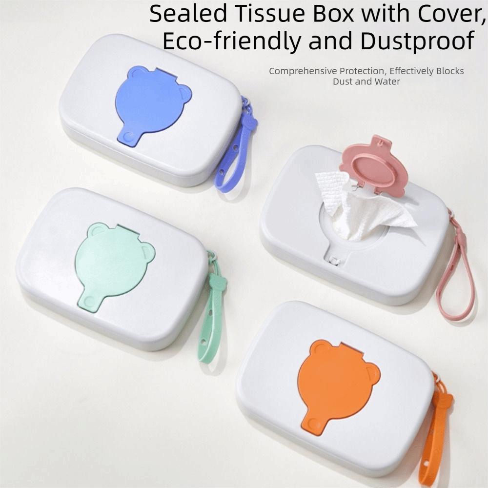 Silicone Seal Portable Wet Tissue Box Flip Cover Travel Wipe Holder  Stroller Accessory