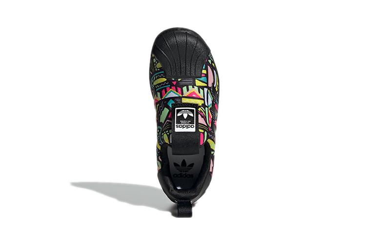 Adidas Originals SUPERSTAR 360 Comfortable Abrasion Resistant Low top Skateboard Shoes Black Yellow Kids' EE8386