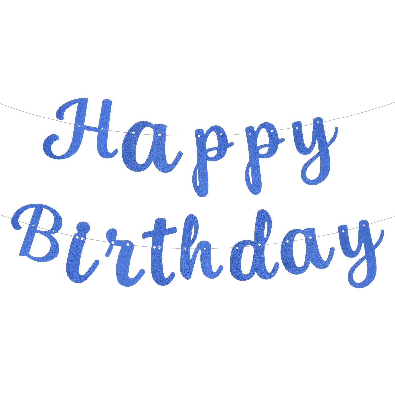 

Birthday Banner 16 Ft Glitter Birthday Decorations DIY String CardStock Birthday Sign for Decor Backdrop Festival Party Supplies