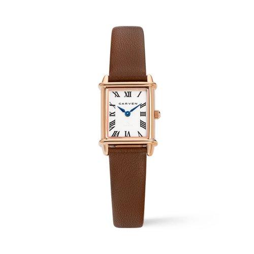 [ЧАСЫ CARVEN] ЧАСЫ CARVEN Женские кожаные часы CV636-RWH/BR NONE