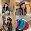 Autumn and Winter Bi Into the Gentle Rabbit Hair Beret Female Solid Color Versatile Sweet Fluff Warm Painter Hat Tide