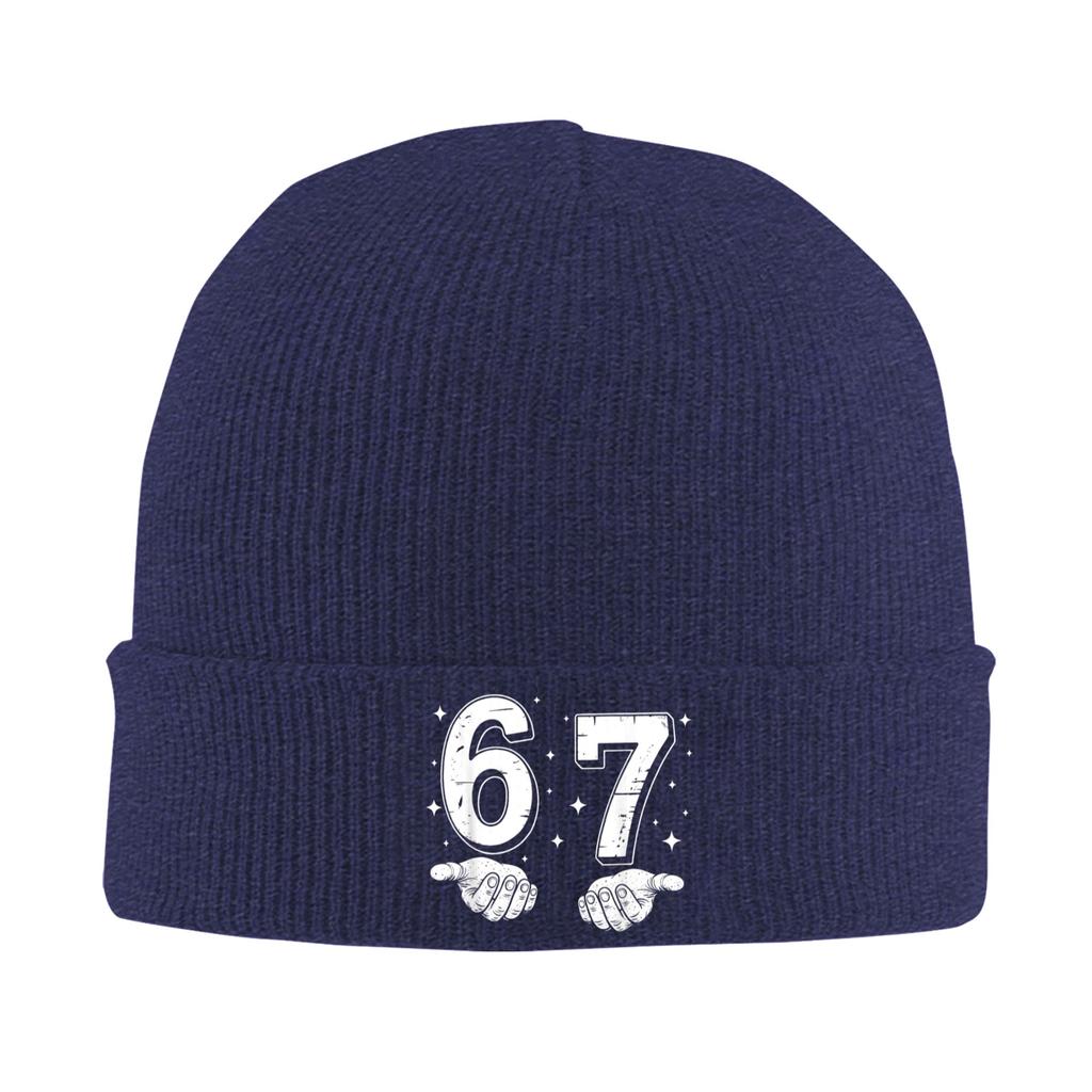 Funny Six Seven 6 7 Meme Gen Alpha Slang 6 7 Hands Knitting Hat Retro Caps Men Kpop Beanie Hats Autumn Winter Warm Bonnet Hats