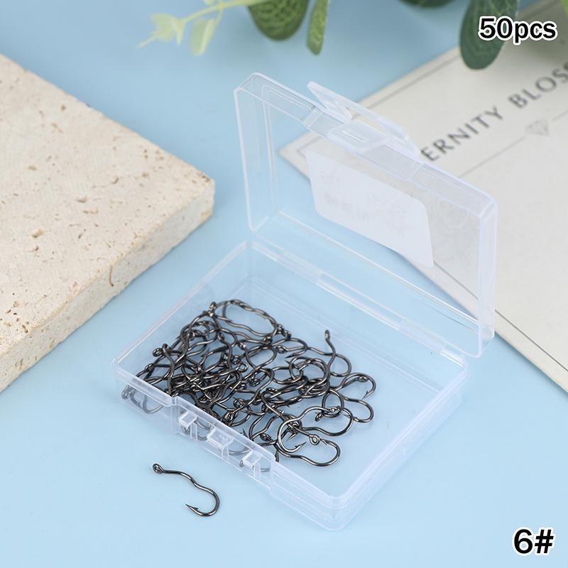 50Pcs Premium Fishing Hooks - Barbed Design For Anti-Slip & Secure Fish Grip | Reliable For Freshwater And Saltwater Hunting