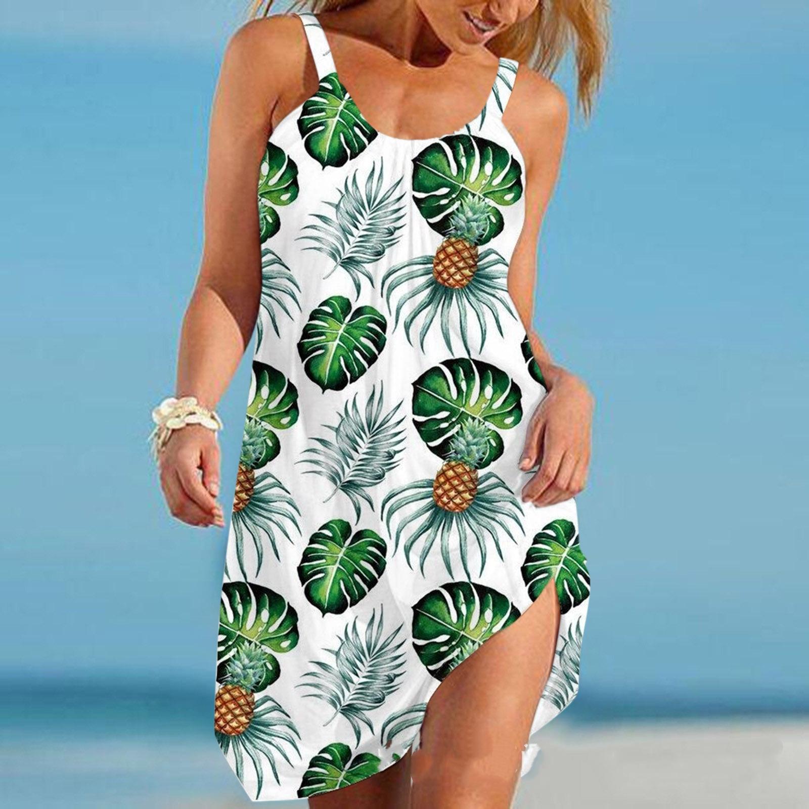 

Urban Casual Loose-waisted, Sweet and High-end Ethnic Style Dress, Halter Beach Dress XXL