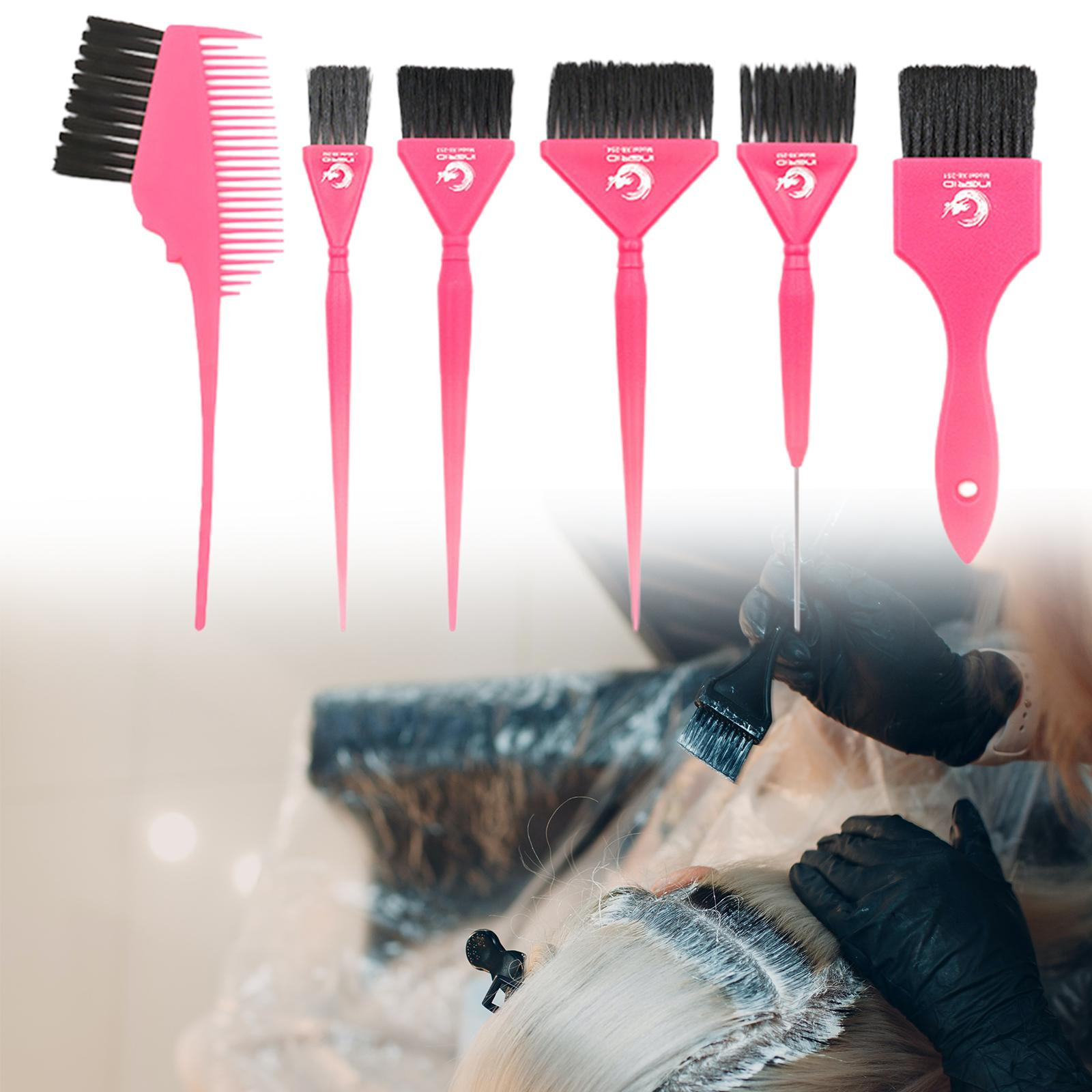 

,6 шт. расческа для окрашивания волос, набор, кисть для окрашивания, набор для окраски салона Pink