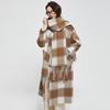 Women's Mid-Length Plaid Double-Sided Wool Coat