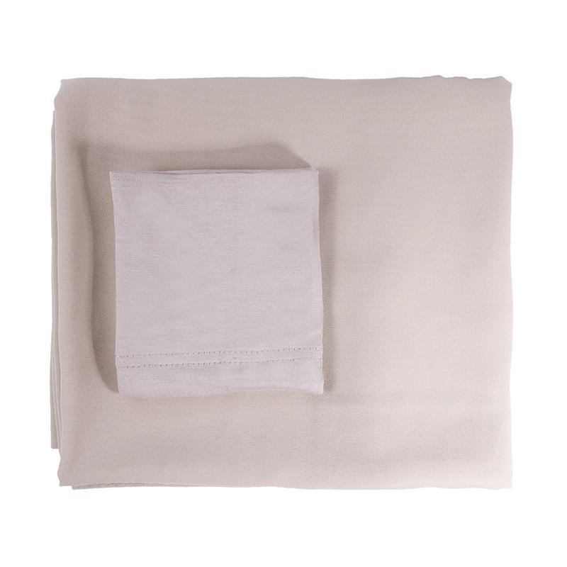 A Set Polyester Turban Hat Chiffon Shawl Skin Friendly Hijab Tube Hat Head Covering Hui Two Piece Combination Set Multi-Coloured