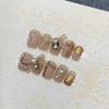 Christmas Nail Art Wear Nail Handmade Light Luxury Style Cute Wish Christmas Tree Ribbon Bow Handmade Manicure