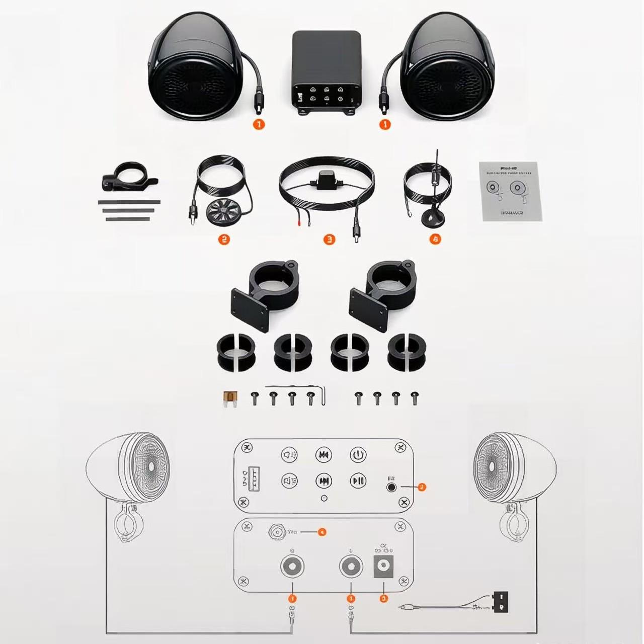 

ATV/UTV, Golf Cart, Motorcycle, Yacht Radio & Bluetooth Speaker