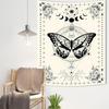 Avinyl Black and White Butterfly Tapestry for Bedroom, Vintage Flower Large Moon Tapestries Wall Hanging, Cute Tarot Poster for