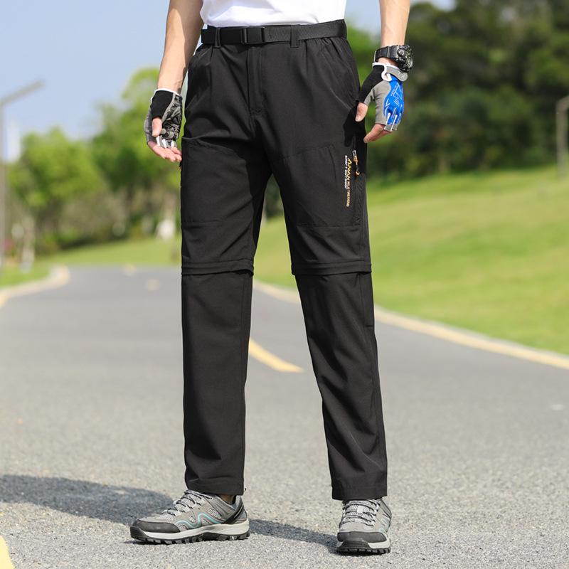 Men s Breathable Quick-Dry Convertible Hiking Pants - Outdoor Spring/Summer Collection XL чёрный