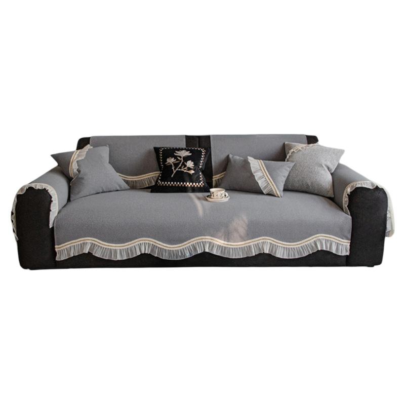 Waterproof and Non-slip Sofa Cushion, Simple European Light Luxury Style, Fashionable Four-season Universal Seat Cushion, Nordic Style Lace Sofa Towel