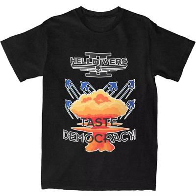 Hombres Mujeres Helldivers 2 Gaming Sabor Democracia Camisetas Accesorios Novedad Algodón Camiseta Camiseta Ropa Todas las Estaciones