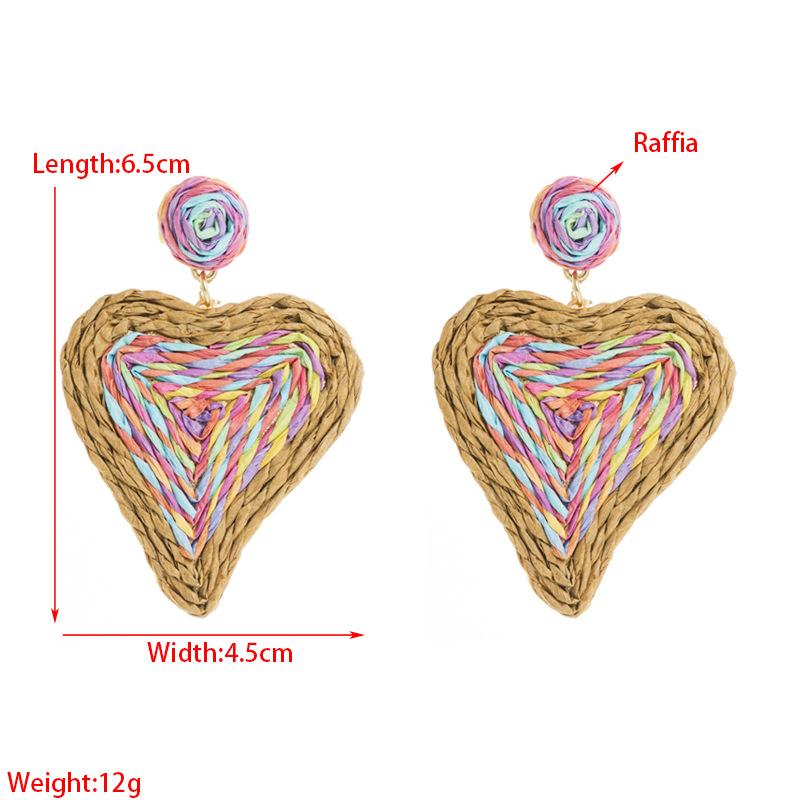 Women's Beach Breeze Love Style Earrings Hand-woven Sweat Candy Color Drop Earrings Eardrop